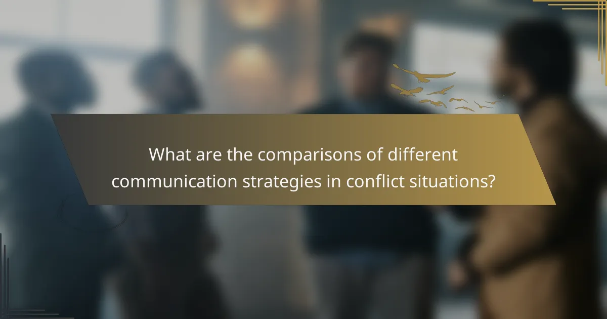 What are the comparisons of different communication strategies in conflict situations?