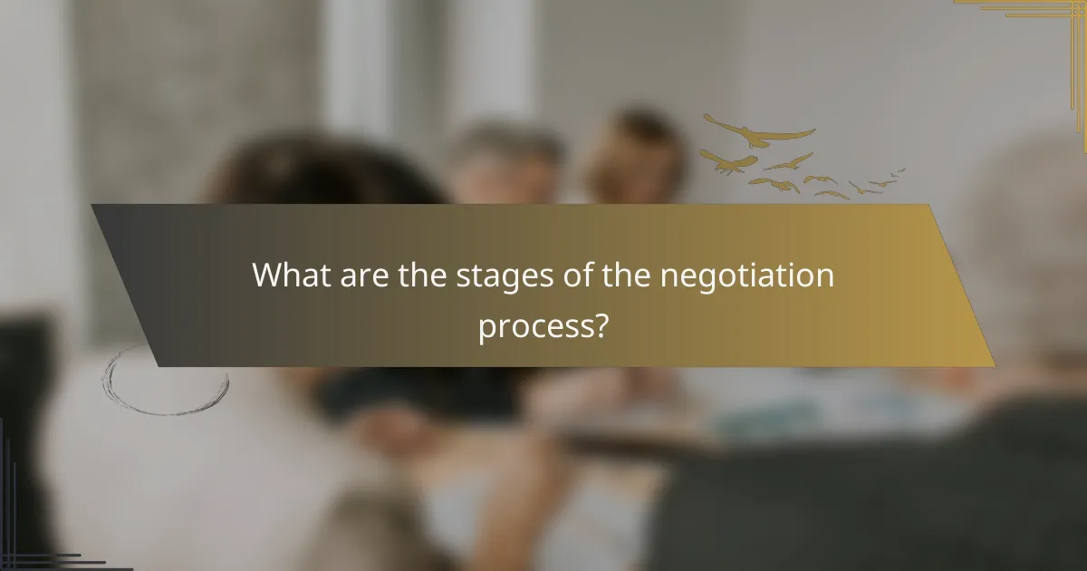 What are the stages of the negotiation process?